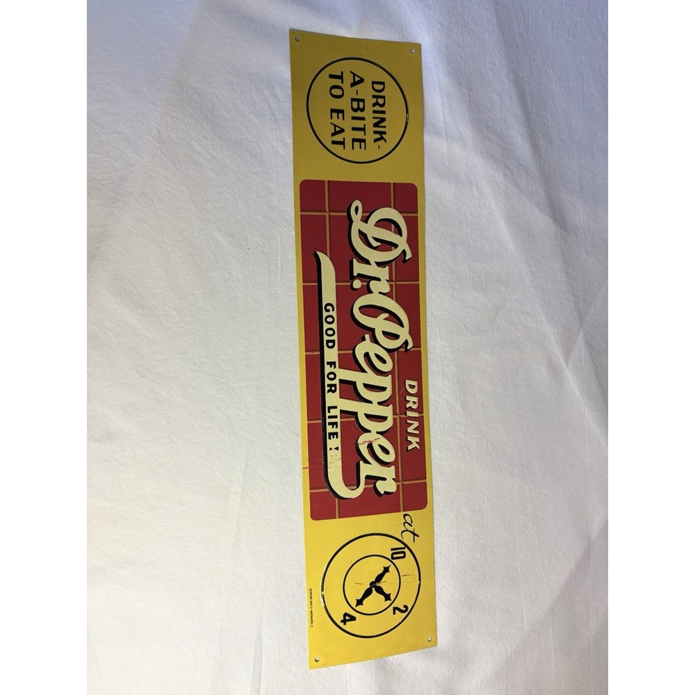 Dr Pepper Good For Life Yellow Red Soda Advertising Sign vintage‎